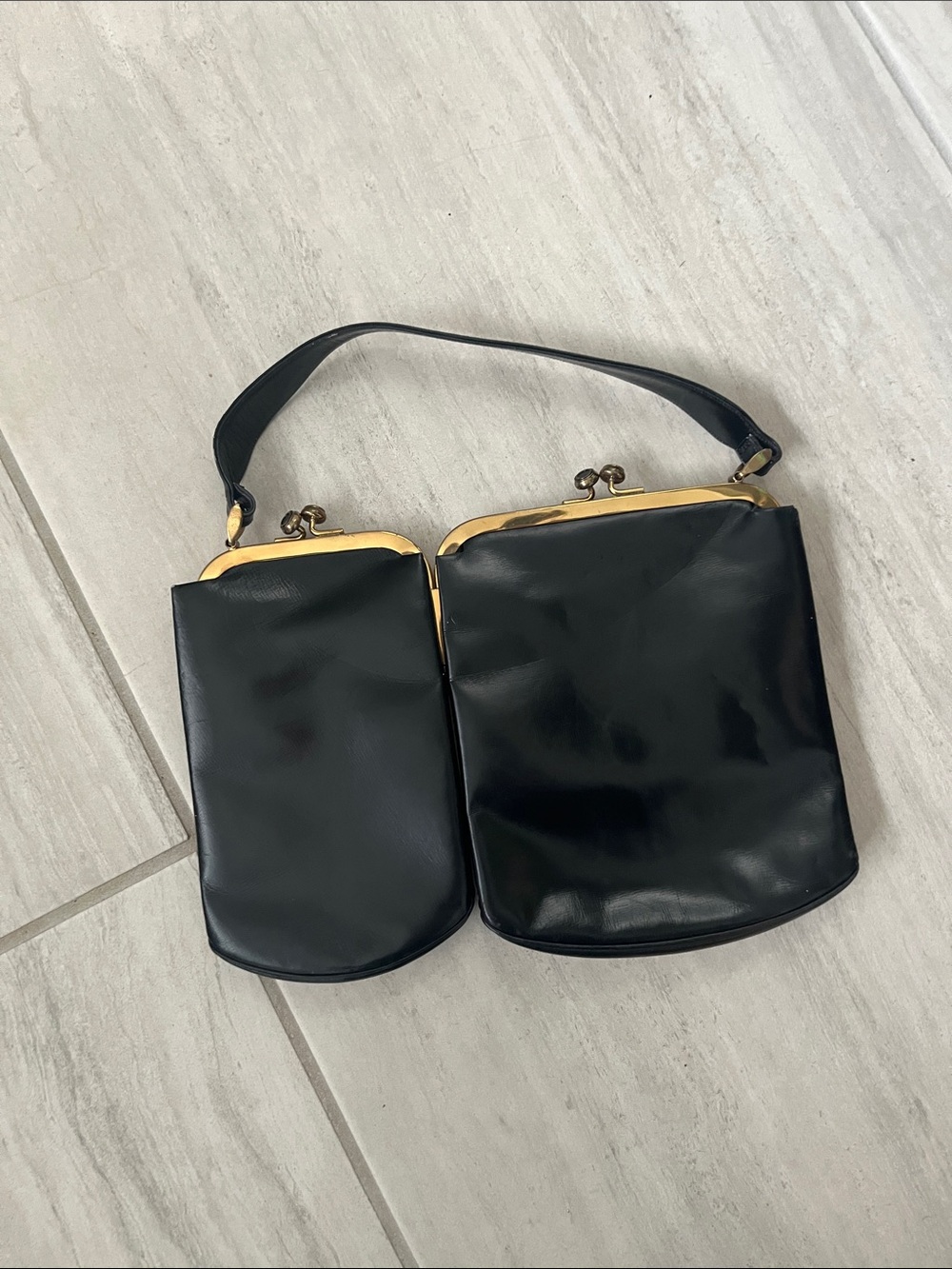 Vintage black leather bag